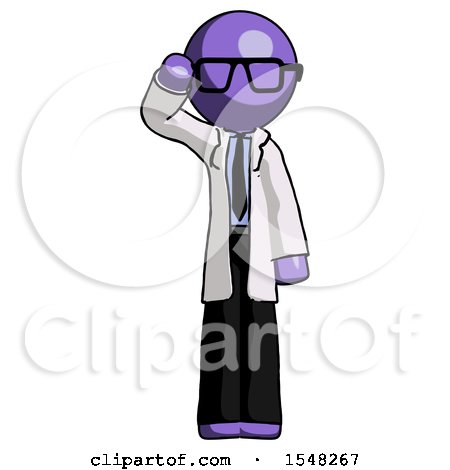 Purple Doctor Scientist Man Soldier Salute Pose by Leo Blanchette