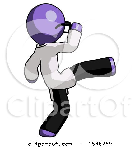 Purple Doctor Scientist Man Kick Pose by Leo Blanchette
