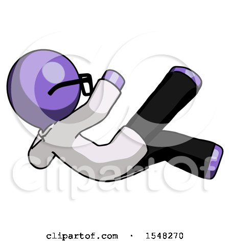 Purple Doctor Scientist Man Falling Backwards by Leo Blanchette