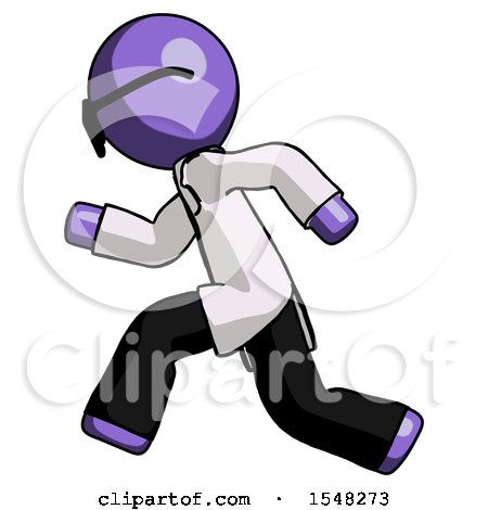 Purple Doctor Scientist Man Running Fast Left by Leo Blanchette