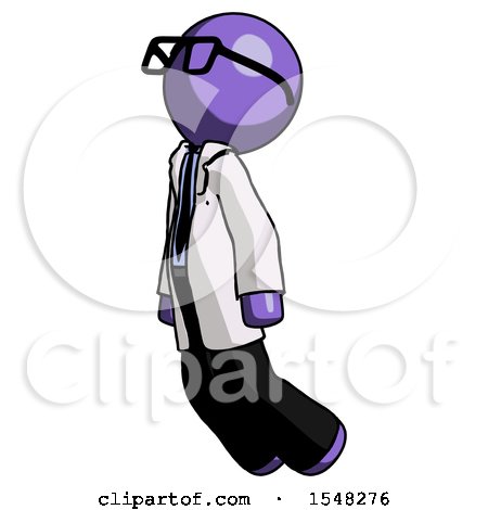 Purple Doctor Scientist Man Floating Through Air Left by Leo Blanchette
