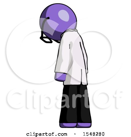 Purple Doctor Scientist Man Depressed with Head Down, Back to Viewer, Left by Leo Blanchette