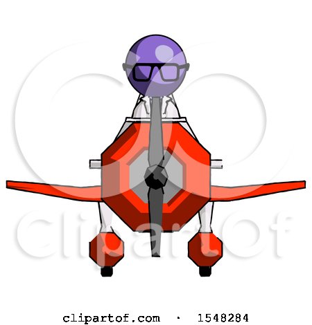 Purple Doctor Scientist Man in Geebee Stunt Plane Front View by Leo Blanchette