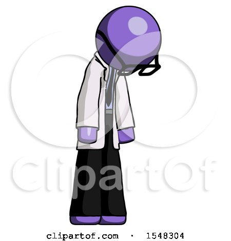 Purple Doctor Scientist Man Depressed with Head down Turned Right by Leo Blanchette