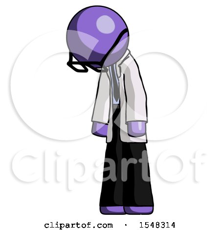 Purple Doctor Scientist Man Depressed with Head down Turned Left by Leo Blanchette