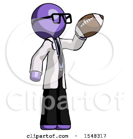 Purple Doctor Scientist Man Holding Football up by Leo Blanchette