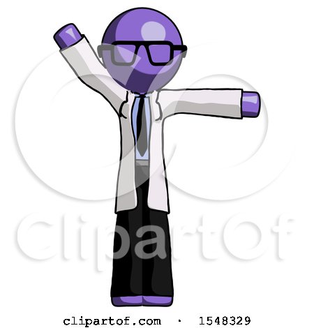 Purple Doctor Scientist Man Directing Traffic Right by Leo Blanchette