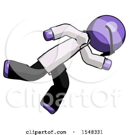 Purple Doctor Scientist Man Running While Falling down by Leo Blanchette