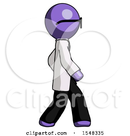 Purple Doctor Scientist Man Walking Right Side View by Leo Blanchette