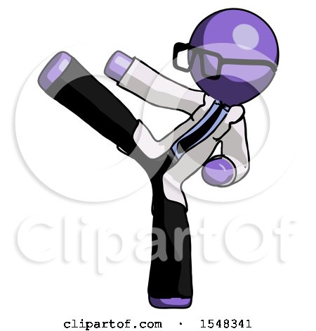Purple Doctor Scientist Man Ninja Kick Left by Leo Blanchette
