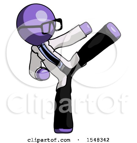 Purple Doctor Scientist Man Ninja Kick Right by Leo Blanchette