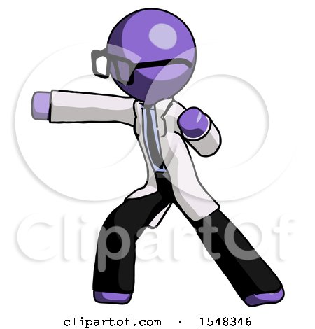Purple Doctor Scientist Man Martial Arts Punch Left by Leo Blanchette