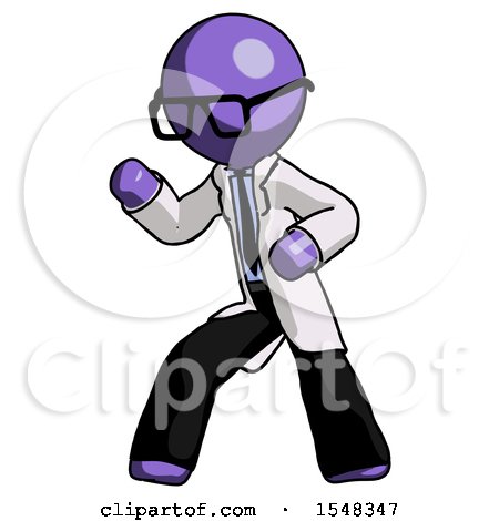 Purple Doctor Scientist Man Martial Arts Defense Pose Left by Leo Blanchette
