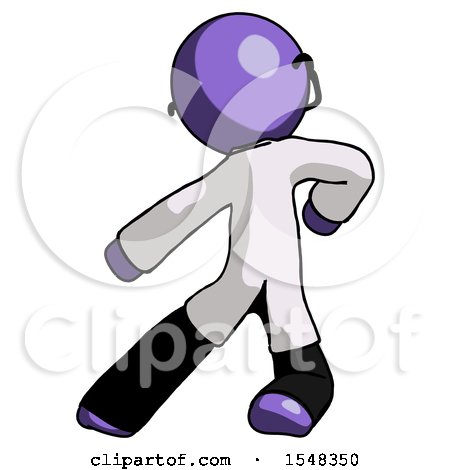Purple Doctor Scientist Man Karate Defense Pose Left by Leo Blanchette