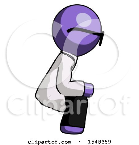 Purple Doctor Scientist Man Squatting Facing Right by Leo Blanchette