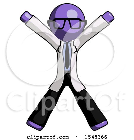Purple Doctor Scientist Man Jumping or Flailing by Leo Blanchette