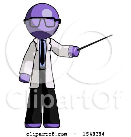 Purple Doctor Scientist Man Teacher or Conductor with Stick or Baton Directing by Leo Blanchette