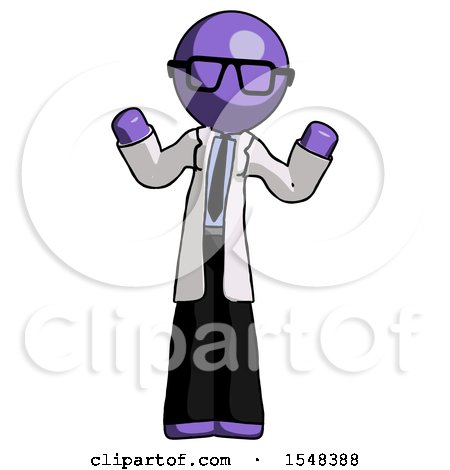 Purple Doctor Scientist Man Shrugging Confused by Leo Blanchette