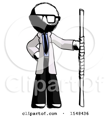 Ink Doctor Scientist Man Holding Staff or Bo Staff by Leo Blanchette