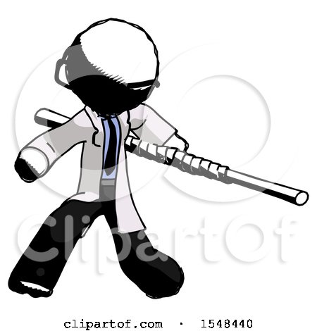Ink Doctor Scientist Man Bo Staff Action Hero Kung Fu Pose by Leo Blanchette