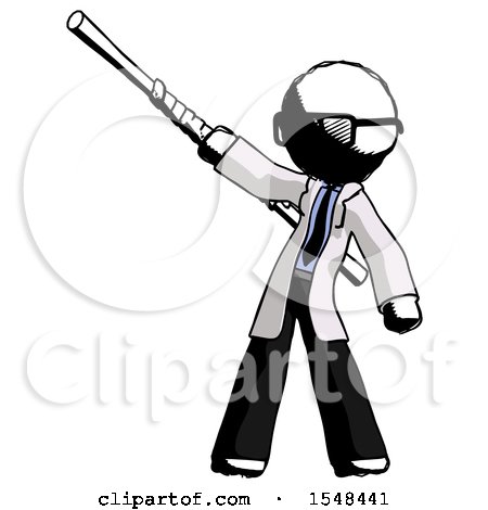 Ink Doctor Scientist Man Bo Staff Pointing up Pose by Leo Blanchette