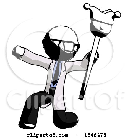 Ink Doctor Scientist Man Holding Jester Staff Posing Charismatically by Leo Blanchette