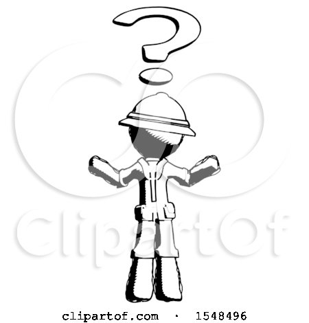 Ink Explorer Ranger Man with Question Mark Above Head, Confused by Leo Blanchette
