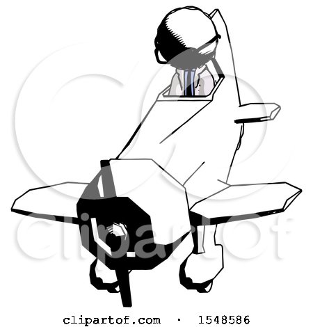 Ink Doctor Scientist Man in Geebee Stunt Plane Descending Front Angle View by Leo Blanchette