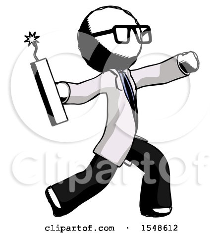 Ink Doctor Scientist Man Throwing Dynamite by Leo Blanchette
