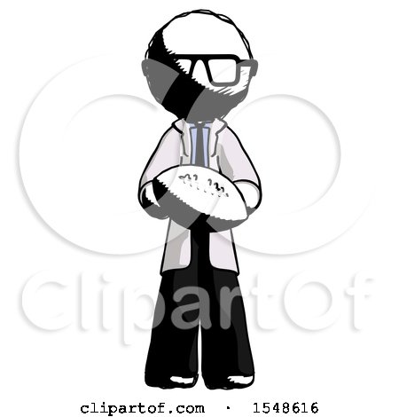Ink Doctor Scientist Man Giving Football to You by Leo Blanchette