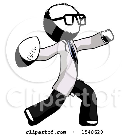 Ink Doctor Scientist Man Throwing Football by Leo Blanchette