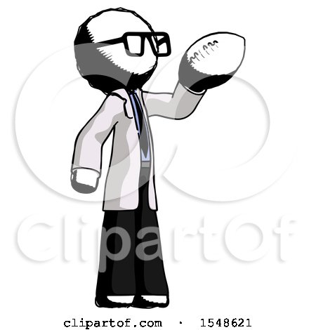 Ink Doctor Scientist Man Holding Football up by Leo Blanchette