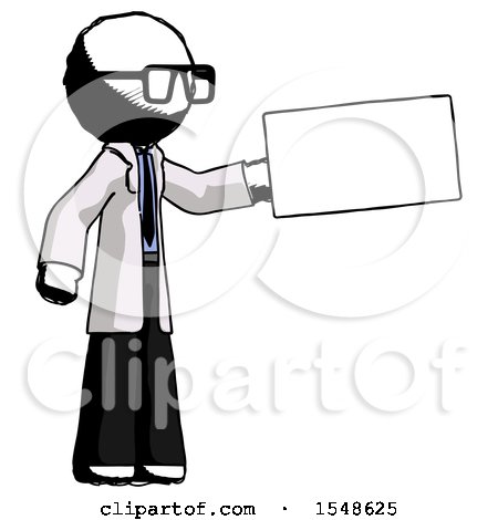 Ink Doctor Scientist Man Holding Large Envelope by Leo Blanchette