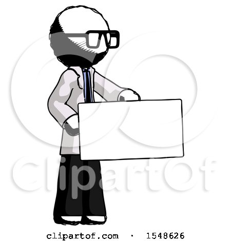 Ink Doctor Scientist Man Presenting Large Envelope by Leo Blanchette