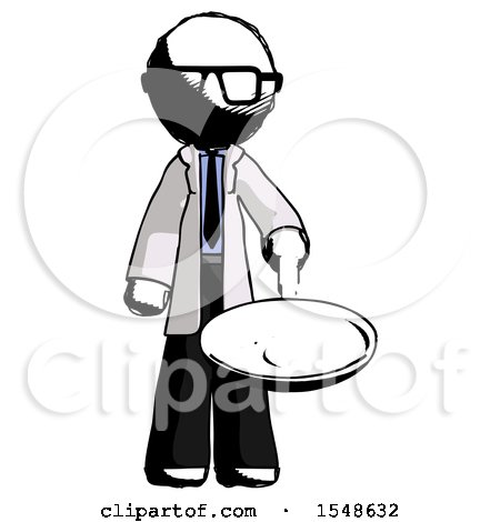Ink Doctor Scientist Man Frying Egg in Pan or Wok by Leo Blanchette