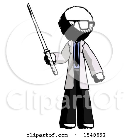 Ink Doctor Scientist Man Standing up with Ninja Sword Katana by Leo Blanchette