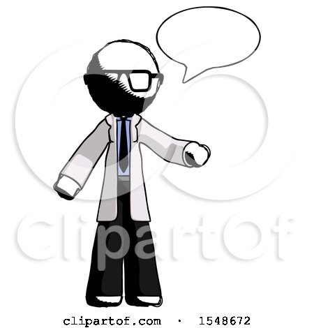 Ink Doctor Scientist Man with Word Bubble Talking Chat Icon by Leo Blanchette