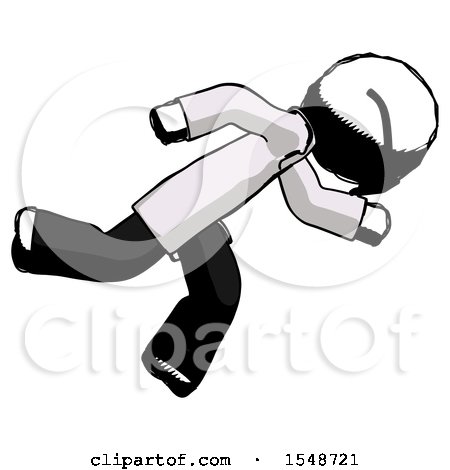 Ink Doctor Scientist Man Running While Falling down by Leo Blanchette