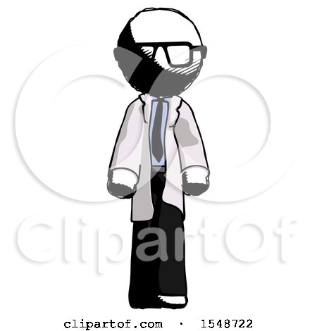 Ink Doctor Scientist Man Walking Front View by Leo Blanchette