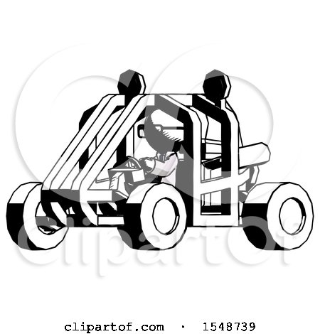 Ink Doctor Scientist Man Riding Sports Buggy Side Angle View by Leo Blanchette