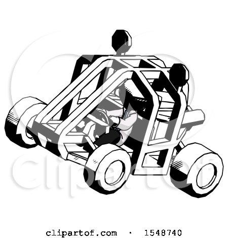 Ink Doctor Scientist Man Riding Sports Buggy Side Top Angle View by Leo Blanchette