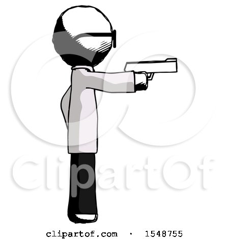 Ink Doctor Scientist Man Firing a Handgun by Leo Blanchette