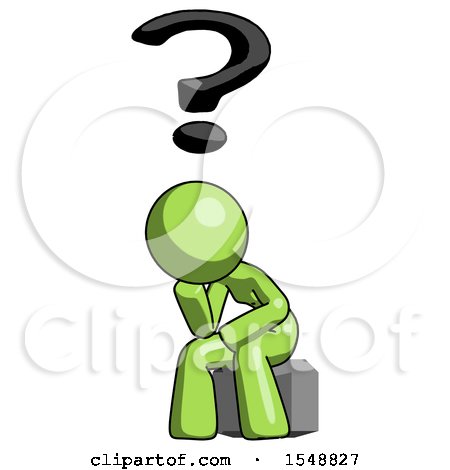Green Design Mascot Woman Thinker Question Mark Concept by Leo Blanchette
