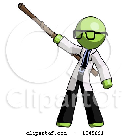 Green Doctor Scientist Man Bo Staff Pointing up Pose by Leo Blanchette