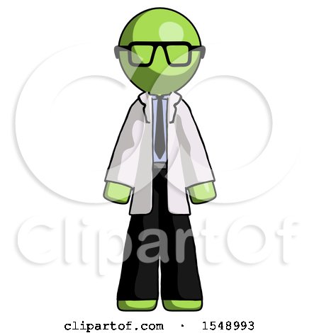 Green Doctor Scientist Man Standing Facing Forward by Leo Blanchette