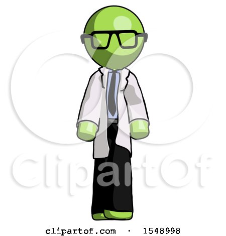 Green Doctor Scientist Man Walking Front View by Leo Blanchette