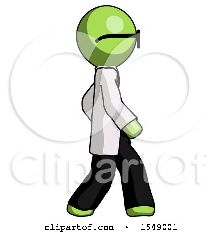 Green Doctor Scientist Man Walking Right Side View by Leo Blanchette