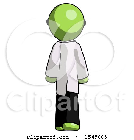 Green Doctor Scientist Man Walking Away, Back View by Leo Blanchette