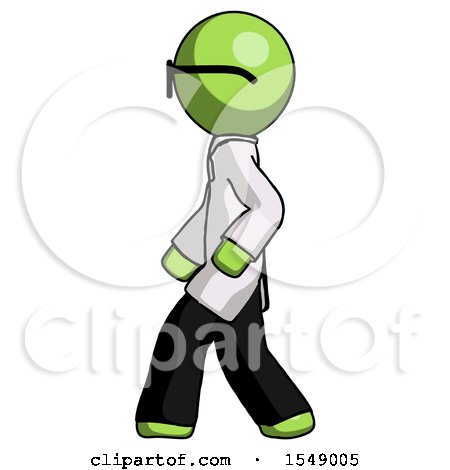 Green Doctor Scientist Man Walking Left Side View by Leo Blanchette