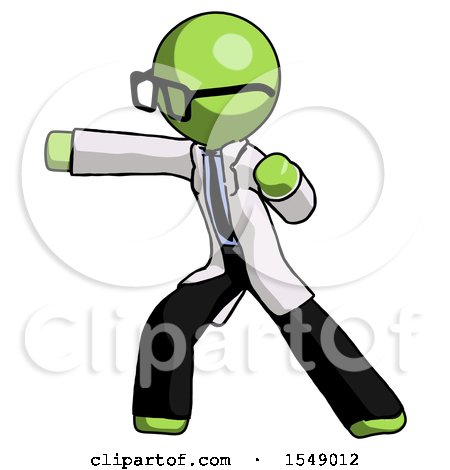 Green Doctor Scientist Man Martial Arts Punch Left by Leo Blanchette